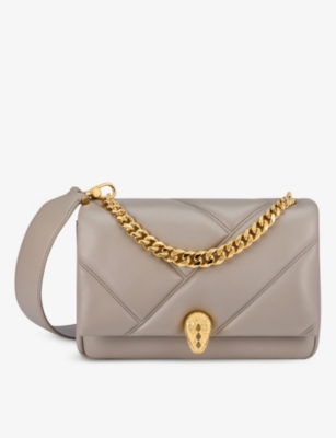 Bvlgari Womens Grey Serpenti Cabochon Cross-body Bag