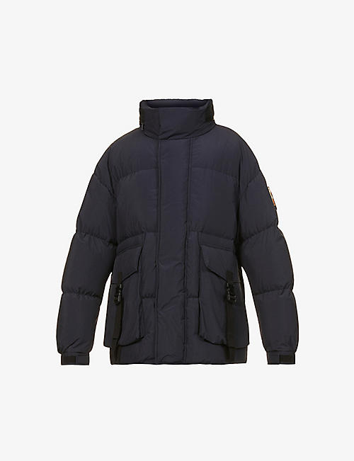 MONCLER GENIUS: Donard concealable-hood brand-appliqué shell-down jacket