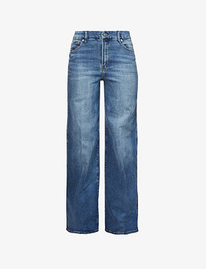 Selfridges & Co Women Clothing Jeans High Waisted Jeans Good Classic straight-leg high-rise stretch-denim jeans 