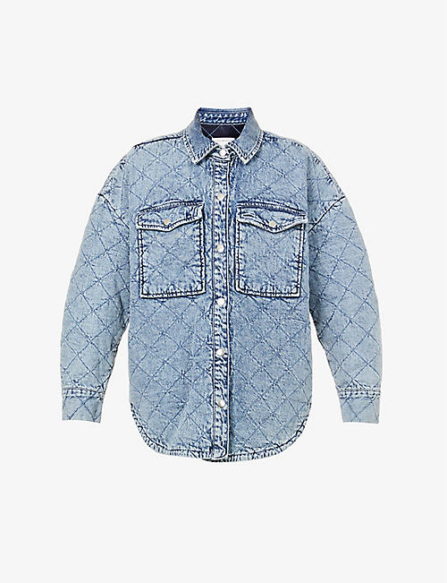 GOOD AMERICAN: Quilted relaxed-fit denim jacket