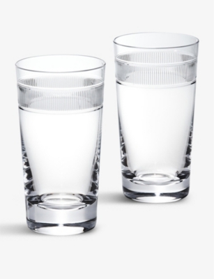 Ralph Lauren Langley Crystal Highball Glasses Set Of Two In Clear