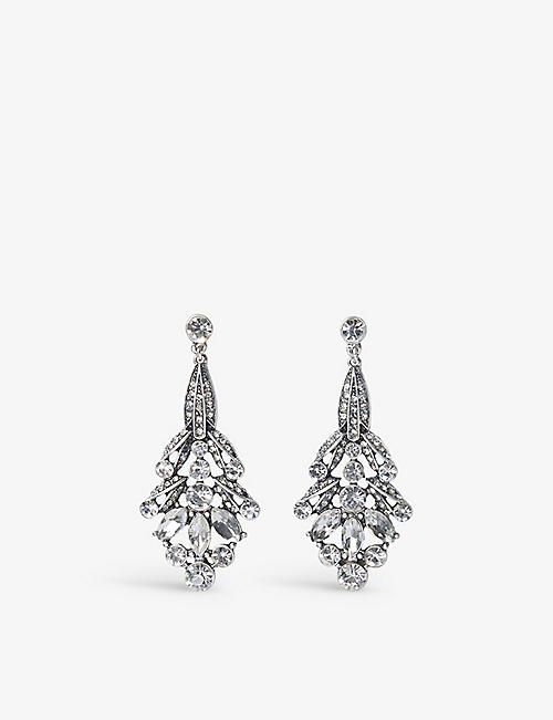 THE WHITE COMPANY: Sparkle Deco silver-plated zinc earrings