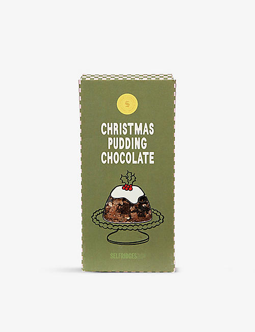 SELFRIDGES SELECTION: Christmas pudding chocolate bar 80g