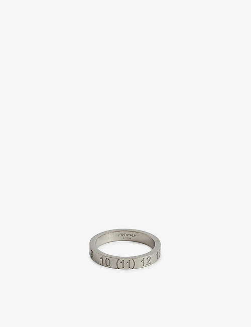 MAISON MARGIELA: Numerical engraved silver ring