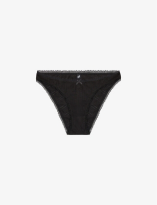 The Thong: Pointelle Cotton Black – Cou Cou Intimates