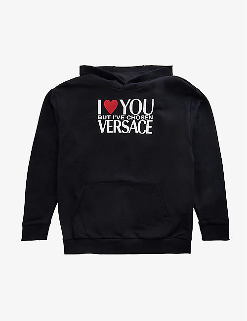 VERSACE: I Love You But... cotton hoody 6-14 years