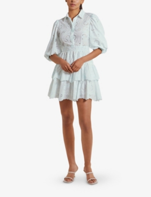 MALINA: Emme frilled cotton mini dress