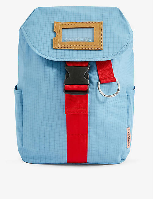 ACNE STUDIOS: Check-print woven backpack