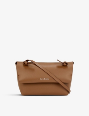 Acne Studios: Taupe & Pink Leather Shoulder Bag