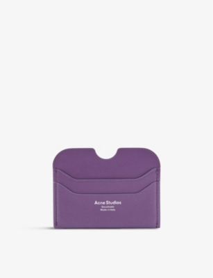 Acne Studios Elma Large Leather Card Holder In Violet Purple