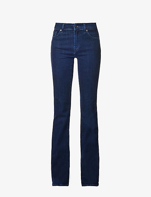 7 FOR ALL MANKIND: Bootcut flared-leg high-rise stretch-denim jeans