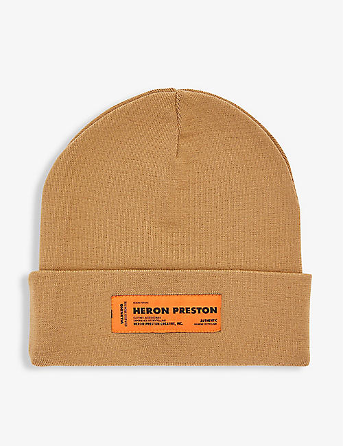 HERON PRESTON: Logo-patch wool beanie hat