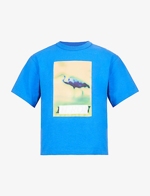 HERON PRESTON: Censor Heron graphic-print cotton T-shirt