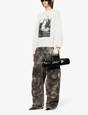 HERON PRESTON Halftone Heron graphic-print cotton sweatshirt