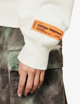 HERON PRESTON Halftone Heron graphic-print cotton sweatshirt