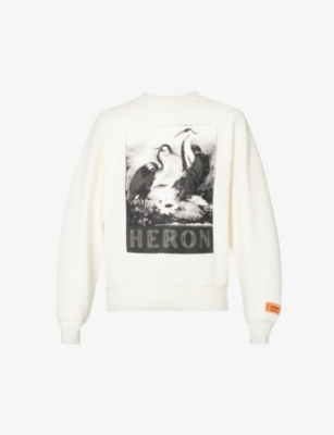 HERON PRESTON Halftone Heron graphic-print cotton sweatshirt