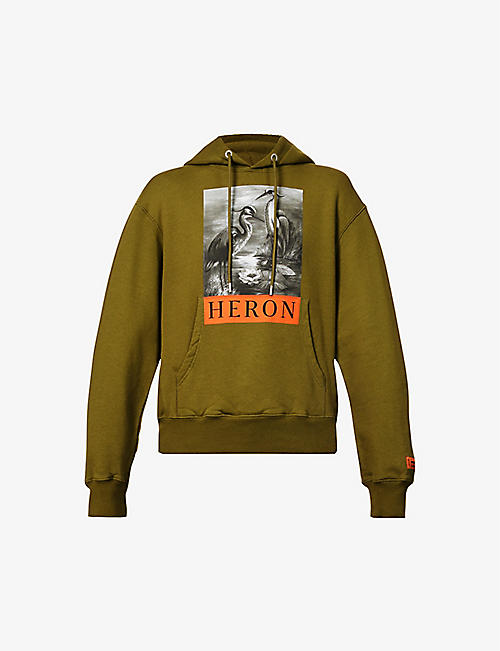 HERON PRESTON: Heron graphic-print cotton hoody