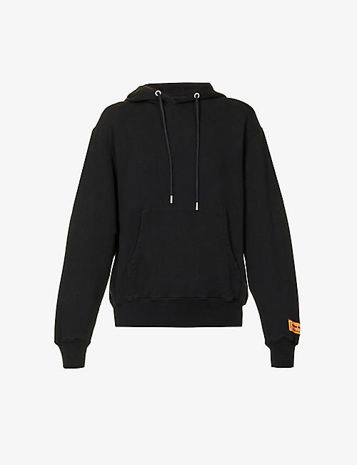HERON PRESTON: Brand-appliqué relaxed-fit cotton hoody