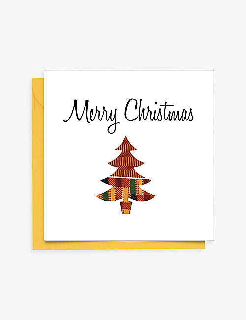 AFROTOUCH DESIGN: Tree-print Christmas card 15cm x 15cm