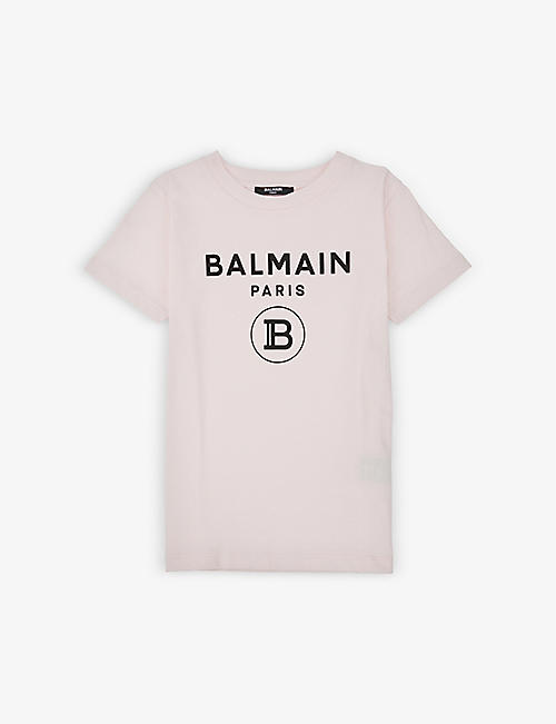 BALMAIN: Brand-print relaxed-fit cotton-jersey T-shirt 4-14 years