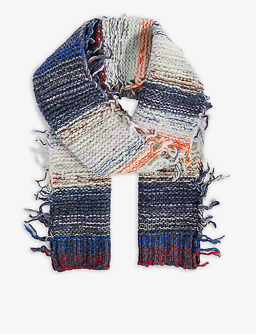 ACNE STUDIOS: Karya brand-tab wool-blend scarf