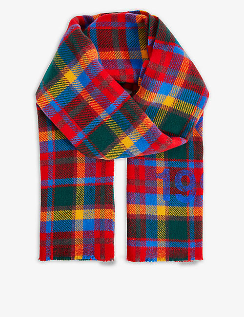 ACNE STUDIOS: Cassiar plaid-pattern wool-knit scarf