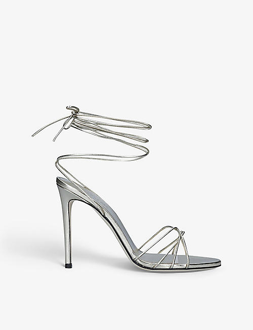 PARIS TEXAS: Nicole metallic leather heeled sandals