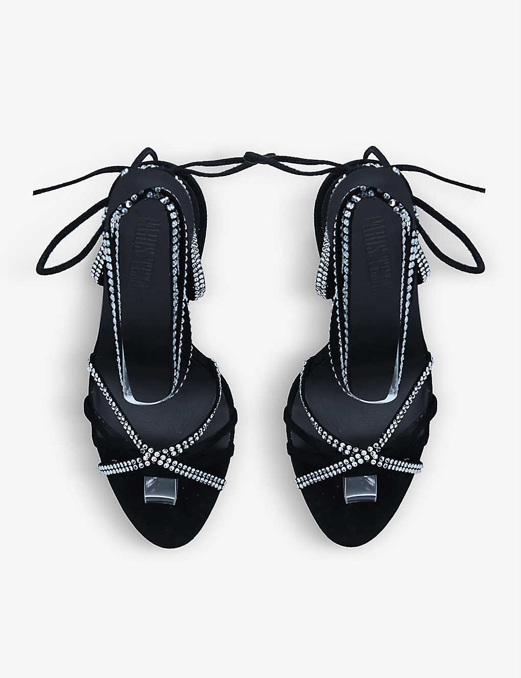 PARIS TEXAS Holly Nicole crystal-embellished leather heeled sandals