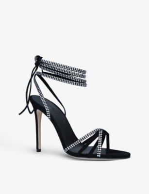 PARIS TEXAS Holly Nicole crystal-embellished leather heeled sandals