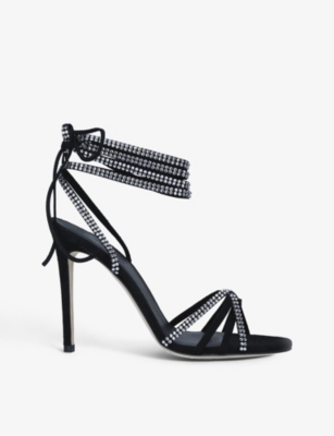 PARIS TEXAS Holly Nicole crystal-embellished leather heeled sandals