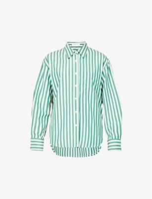 THE FRANKIE SHOP LUI STRIPED OVERSIZED WOVEN SHIRT