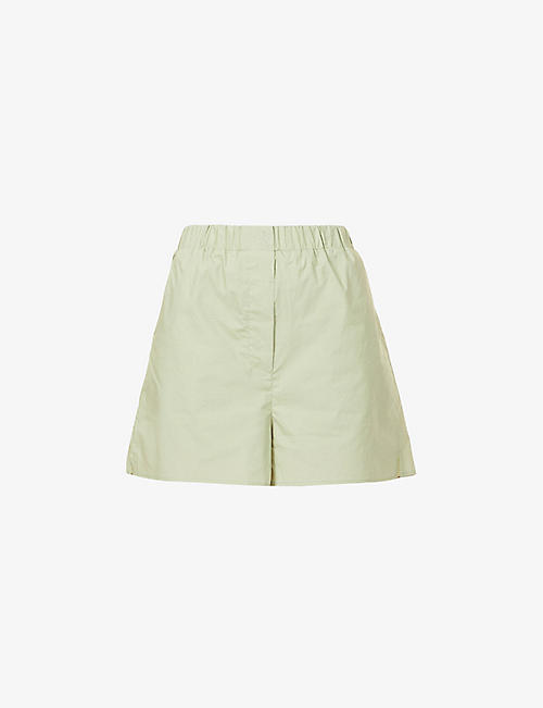 FRANKIE SHOP: Lui relaxed-fit mid-rise organic-cotton shorts