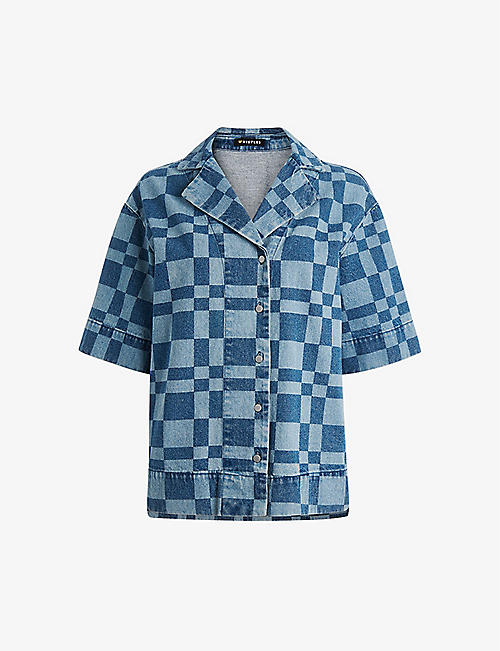 WHISTLES: Billie checkerboard denim shirt