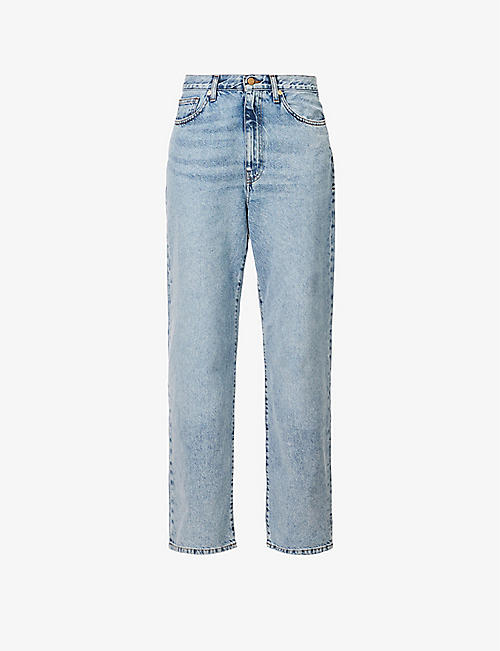 TOVE: Sofie faded regular-fit mid-rise recycled cotton-blend jeans