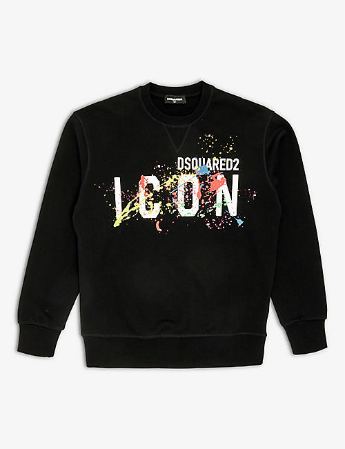 DSQUARED2: Icon Splash logo-print cotton sweatshirt 4-16 years