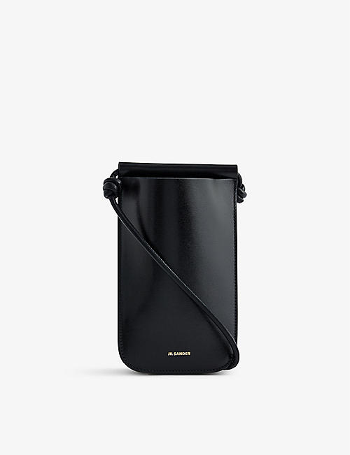 JIL SANDER: Giro logo-embossed crossbody leather phone case