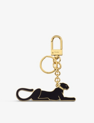 Cartier Diabolo De  Panthere Metal Key Ring In Gold/black
