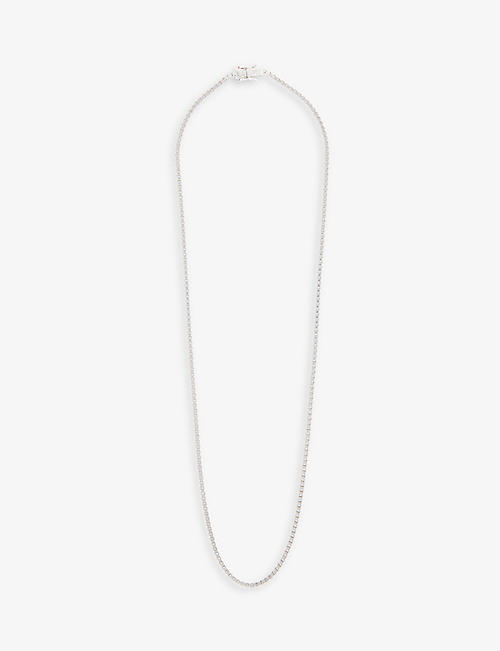 TOM WOOD: Square rhodium-plated sterling-silver necklace