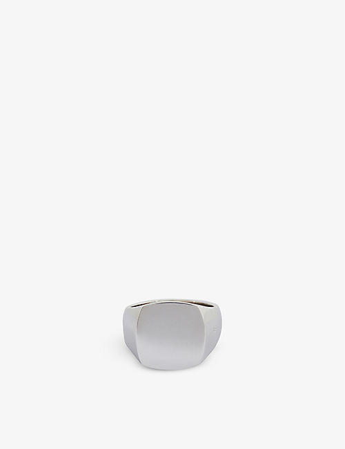 TOM WOOD: Cushion polished sterling-silver signet ring
