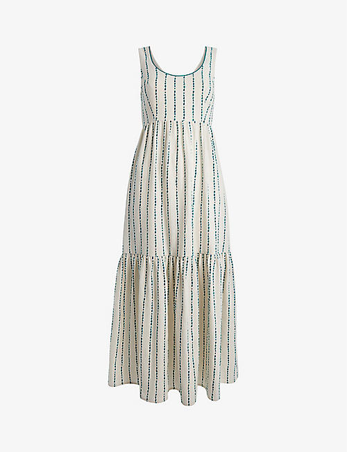 WHISTLES: Marin embroidered cotton midi dress