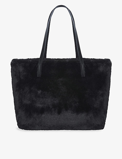 THE WHITE COMPANY: Twin-handle faux-fur tote bag