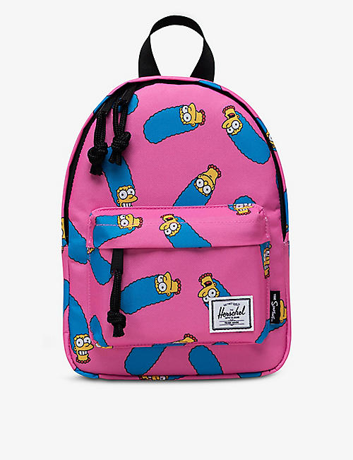 HERSCHEL SUPPLY CO: Simpsons Classic mini Marge-print recycled-polyester backpack