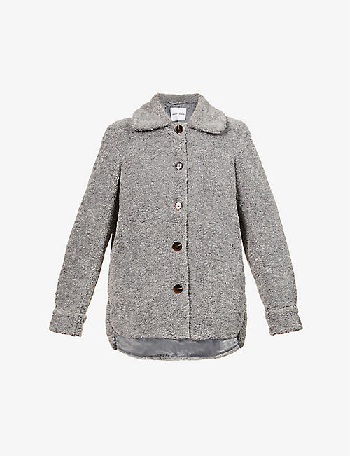 SAMSOE SAMSOE: Aylina collared relaxed-fit teddy-woven jacket