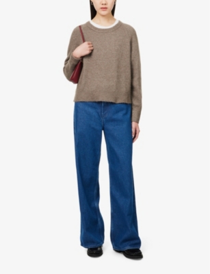 Samsoe & Samsoe Womens Nor O-n Wool-blend Knitted Jumper Bungee Cord In Bungee Cord