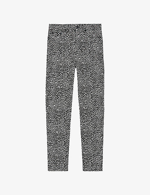 THE KOOPLES: Leopard-print skinny high-rise stretch-denim jeans