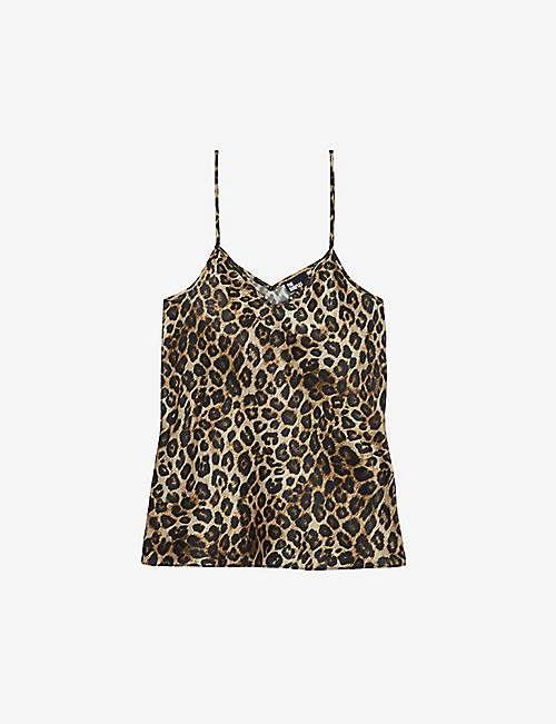 THE KOOPLES: Leopard-print silk cami top