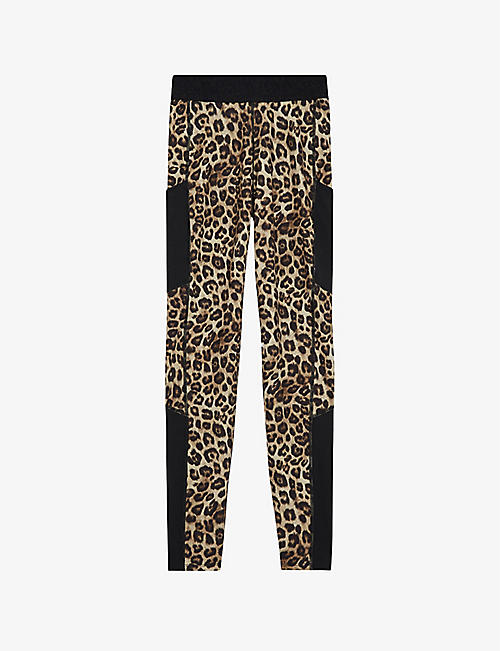 THE KOOPLES: Leopard-print high-rise stretch-woven leggings