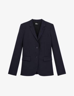 The Kooples Single-breasted Wool Blazer In Blue