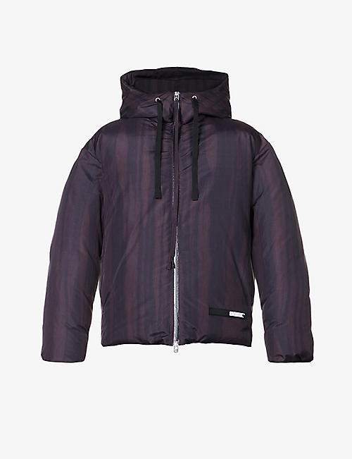 OAMC: Lithium striped padded recycled-polyester jacket