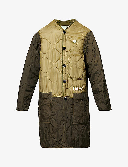 OAMC: Re:work quilted appliqué-embellished shell liner jacket